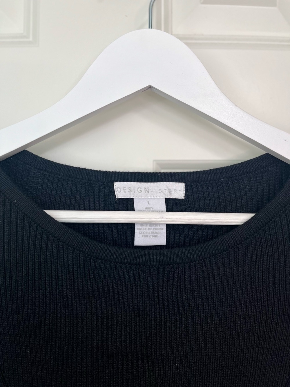 Design History Ribbed Knit Sweater with Ruffle Sleeves - Picture 3 of 3